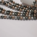 8-12mm mixed glass pearls in dark grey, silver, and champagne bronze for DIY jewelry - Style 2-Dark Gray Silver Bronze Mix