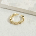 Anello aperto geometrico placcato oro 14K con pavé di zirconi e accenti di cristallo - Zirconia Bianca