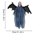 Halloween hanging skeleton ghost with glowing red eyes and black wings, 55cm size - Blue Flying Skeleton Ghost