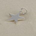 Polished silver stainless steel hollow star pendant with open jump ring connector - 16mm Solid Star / Steel