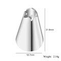 Leaf-shaped stainless steel icing nozzle for cake decorating with polished silver finish - Pattern 40