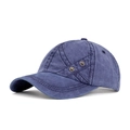 Berretto da baseball blu navy lavato vintage con cuciture laterali e borchie metallo - Blu navy
