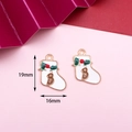 Christmas stocking enamel charm with letter B for jewelry making, 19mm x 16mm - 14# Christmas Sock