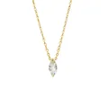 Collana minimalista in argento S925 placcato oro con ciondolo in zircone marquise - Argento 925 / Oro 14K