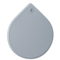 Copertura scarico in silicone grigio a forma di goccia con superficie testurizzata - Copertura Deodorante in Silicone Grigio Chiaro