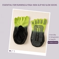 Calcetines de yoga de cinco dedos degradado verde y negro con silicona antideslizante - 36-42 / Degradado Verde y Negro
