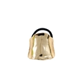 Golden hammer texture alloy hair cuff with black elastic tie on white background - Gold Trapezoid