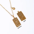 Gold-plated Scorpio zodiac pendant necklace with reversible rectangular charm and constellation - Scorpio / Gold
