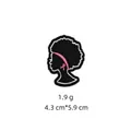 Cartoon black girl silhouette embroidery patch with pink ribbon for clothing decor - Style 19 African Portrait