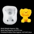 DIY silicone mold for plush bear figurines and yellow velvet resin bear finished product - Bear Covering Ears