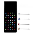 Set of 40 pieces straight nose studs with 3.0mm colorful crystals in a display box - Straight Bar (3.0mm) / 40pcs/box / Silver Bar + Colorful Zircon