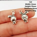 Pendentifs lapins argentés pour bijoux DIY avec nœud, dimensions 12x19mm et poids 2,63g - Style 14 Lapin 3D