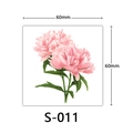 Vibrant pink peony 3D flower tattoo sticker model S-011 in 60mm size for women - Pink Peony Style (S-011)
