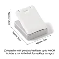White leather jewelry display stand with gray metal base for necklaces and pendants - Rounded Pendant Stand (White & Silver)