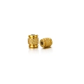 Golden stainless steel cylindrical beads with knurled texture for DIY jewelry making - 6x7x2.3 Net Stripe Barrel / Gold
