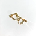 Golden screw adjustable clip-on earring converters for non-pierced ears on white background - Gold Screw Earring Converter (Pair)