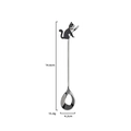 Cartoon cat stainless steel coffee spoon 14.6cm long in silver finish variant - Cow Style - Waving Cat Spoon