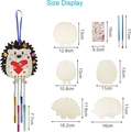 Hedgehog DIY wooden wind chime kit for kids with stickers and size measurements - 5Pcs Hedgehog Wood Set