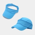 Sky blue quick-dry ponytail baseball cap with detachable zipper for sun protection - Adjustable / Lake Blue