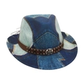 Vintage westernhoed voor kinderen in denimstijl met klinknagels en retro metalen badge - Kindermaat / Koningsblauw