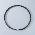 Collana a catena intrecciata nera lucida in acciaio inossidabile con moschettone - 45cm / 7mm Nero