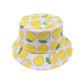 Detail of breathable cotton bucket hat with all-over lemon print for children - 2-8 Years / Yellow Lemon (White)