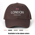 Braune London England Baseballkappe mit gestickter Flagge und vier Farboptionen - Einheitsgröße / Kaffeebraun