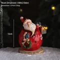Statuetta Babbo Natale in resina con ghirlanda, decoro natalizio da tavolo, 12x9cm - 18062 Babbo Natale (Singolo)