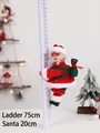 Babbo Natale elettrico che sale su una scala rossa di 75 cm per decorazioni - Babbo Natale che si arrampica sulla scala (musicale)