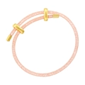 Pulsera de malla rosa con cierre deslizante dorado y cordón ajustable - Oro rosa
