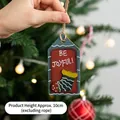 Wooden Christmas stocking pendant with Be Joyful text and festive red and blue colors - Green Christmas Stocking