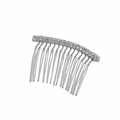 Dettaglio di un pettine per capelli da sposa argento con due file di strass scintillanti - Stile Corto Argento Doppia Fila (C7305)