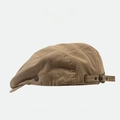 Retro khaki cotton newsboy cap featuring a vintage side bronze metal buckle adjustment - Harajuku Khaki