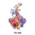 Waterproof temporary tattoo sticker with watercolor giraffes and butterflies model TH-305 - Th-305 / 210*148mm