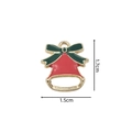 Christmas jingle bell charm with red and green enamel coating, size 1.7cm by 1.5cm - 2312 Red Green Bell