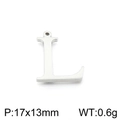 Polished silver stainless steel letter L charm pendant with 17x13mm dimensions - Letter L (KLJ1419-Z) / Steel