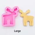 Large pink silicone mold for DIY Christmas reindeer crafts with golden finished product - Large / Pink