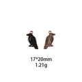 Halloween raven charm for DIY jewelry making in black enamel and gold finish - Crow