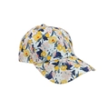 Floral print baseball cap with vibrant yellow and pink botanical patterns on a white base - One Size Adjustable / 22# (Multicolor Brilliant Floral)