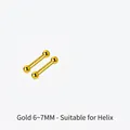 Set di 4 paia di orecchini a doppia sfera dorati in argento 999 per cartilagine - Oro / 6-7MM