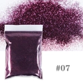 Macro shot of fine dark purple champagne gold glitter powder in a 10g plastic bag - Deep Purple Glitter (#07) / 10g Pack (0.2mm)