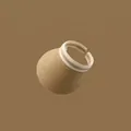 Visera de paja caqui con ribete de tela a rayas y diseño abierto ajustable detrás - Ajustable / Caqui-Visera de Dos Tonos