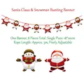 Christmas bunting banner with 8 Santa and Snowman cards, adjustable 3m rope length decor - Santa Claus & Snowman Banner