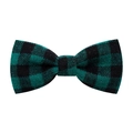 Classic green and black buffalo plaid pet bow tie accessory for cats and dogs - Dark Green and Black Plaid