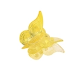 Mini butterfly hair claw clip in yellow translucent plastic resin for hair styling - Bright Yellow