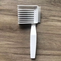 Barber fade comb in white plastic with ergonomic handle for professional hair styling - Model B White 1Pc OPP Bag