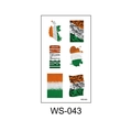 Waterproof Ireland flag tattoo sticker with map design and Ireland text, model WS-043 - WS-043