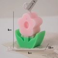 Candele profumate a forma di fiore rosa e verde con dimensioni di 6x5x2,5 cm - Fiore Rosa Foglia Verde Chiaro