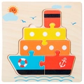 3D colorful wooden ship puzzle for kids' early education and cognitive learning - Ship (1轮船JM)