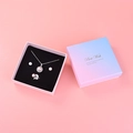 Pink pearl jewelry set with necklace earrings and brooch in a gradient gift box - No. 4: 9*9*3cm